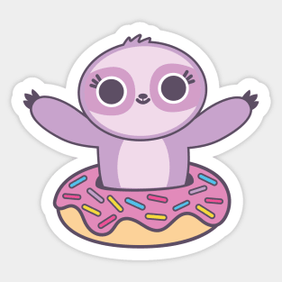 Donut Sloth Sticker